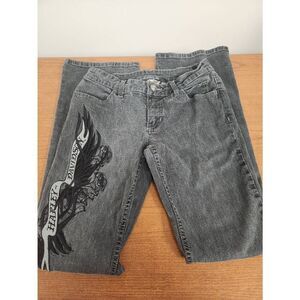 Harley-Davidson grey jeans size 2 with Embroidery